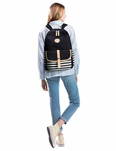 Leaper Thickened Canvas School Backpack Laptop Bag Shoulder Handbag Black1 5 Leaper Thickened Canvas School Backpack Laptop Bag Shoulder Handbag Black1 - Image 5
