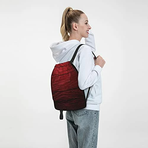 Drawstring Sports Backpack,Maroon,Wooden Planks Timber Board Ancient Tre,Travel Strap Pack Rucksack Shoulder Bags Gym Sackpack Casual Running Daypack For Men Women Teens 13.7"X17" 4 Drawstring Sports Backpack,Maroon,Wooden Planks Timber Board Ancient Tre,Travel Strap Pack Rucksack Shoulder Bags Gym Sackpack Casual Running Daypack For Men Women Teens 13.7"X17" - Image 4