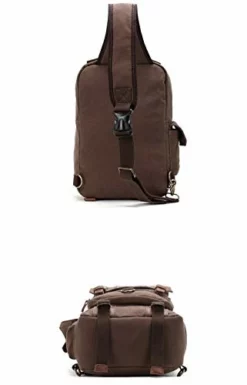 Multi-Functional Canvas Leather Chest Bag Personality Crossbody Bags Handbag Men's Travel Messenger -Cole Haan Shop 31P64 2B62 uL