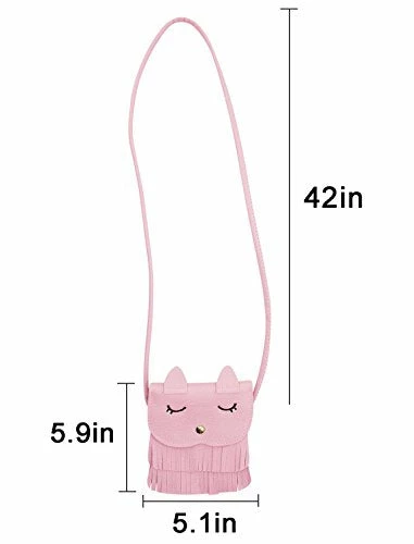 ZGMYC Cat Tassel Shoulder Bag Small Coin Purse Crossbody Satchel For Kids Girls, Pink (5.1'' X 5.9'') 6 ZGMYC Cat Tassel Shoulder Bag Small Coin Purse Crossbody Satchel For Kids Girls, Pink (5.1'' X 5.9'') - Image 6