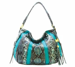 Aimee Kestenberg Pebble Leather & Suede Hobo - Tuscany (Teal Snake)
