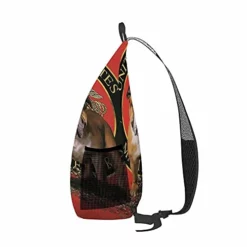 WONDERTIFY Bulldog Travel Hiking Chest Bag Daypack United States Semper Fidelis Crossbody Sling Backpack Casual Shoulder Rucksack Red 9.8X15.3X3.9In -Cole Haan Shop 412NoCWehUS