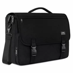Messenger Bag For Men, Briefcases Lightweight Men's Laptop Bag 15.6 Inch Water Resistant Crossbody School Satchel Bags For Boys Computer Work Office Bag With Shoulder Strap, Black