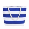 ABage Women's Striped Beach Tote Canvas Travel Handbag Purse Shopper Shoulder Bag, Blue