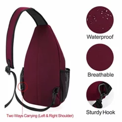 MOSISO Rope Sling Backpack (Up To 13 Inch), Multipurpose Crossbody Chest Shoulder Outdoor Travel Hiking Daypack, Wine Red 9 MOSISO Rope Sling Backpack (Up To 13 Inch), Multipurpose Crossbody Chest Shoulder Outdoor Travel Hiking Daypack, Wine Red -Cole Haan Shop 414tXuPQq3L
