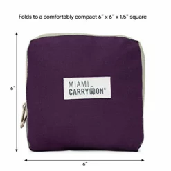 Miami CarryOn Travel Foldable Handbag - Folds To A Compact 6 X 6 X 1-1/2 Inches (Purple-Gray) 12 Miami CarryOn Travel Foldable Handbag - Folds To A Compact 6 X 6 X 1-1/2 Inches (Purple-Gray) -Cole Haan Shop 416DiJowCAL