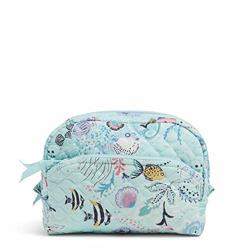 Vera Bradley Women's Cotton Medium Cosmetic Makeup Organizer Bag, Paisley Wave, One Size 1 Vera Bradley Women's Cotton Medium Cosmetic Makeup Organizer Bag, Paisley Wave, One Size