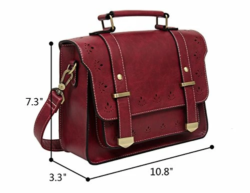 EOSUSI Women's Faux Leather Briefcases Messenger Bag Ladies Handbags, Red 8 EOSUSI Women's Faux Leather Briefcases Messenger Bag Ladies Handbags, Red - Image 8