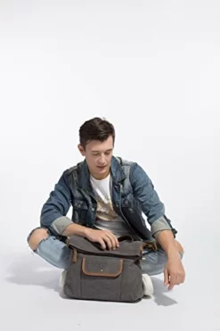 ECOSUSI Unisex Casual Hobo Canvas Cross Body Messenger Shoulder Bags Grey -Cole Haan Shop 417pw095SqL