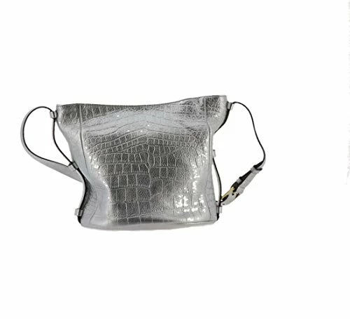 Aimee Kestenberg Pebble Leather Crossbody Handbag- Liza Silver Croco New A292599 4 Aimee Kestenberg Pebble Leather Crossbody Handbag- Liza Silver Croco New A292599 - Image 4