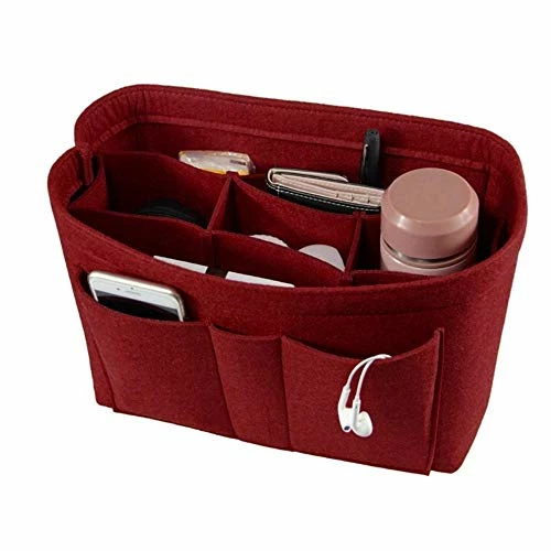 Felt Makeup Bag Organizer Insert Bag Handbag Organizer Insert Multi-functional Travel Cosmetic 2 Felt Makeup Bag Organizer Insert Bag Handbag Organizer Insert Multi-functional Travel Cosmetic - Image 2