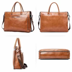 BOSTANTEN Leather Briefcase Vintage Business Message Bags 15.6 Inch Laptop Shoulder Handbag For -Cole Haan Shop 41AWO4awBBL