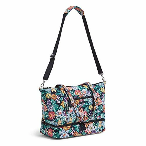 Vera Bradley Signature Cotton Deluxe Tote Travel Bag, Happy Blooms 3 Vera Bradley Signature Cotton Deluxe Tote Travel Bag, Happy Blooms - Image 3