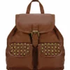 Scarleton Trendy Studded Jacquard Backpack H200304 - Brown