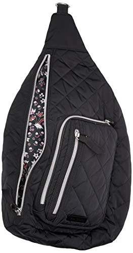 Vera Bradley Women's Performance Twill Sling Backpack, Black, One Size 3 Vera Bradley Women's Performance Twill Sling Backpack, Black, One Size - Image 3