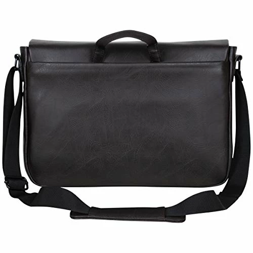 Kenneth Cole Reaction Travelier Satchel Messenger Vegan Leather Laptop Computer Shoulder Bags, Brown, 15.6" 3 Kenneth Cole Reaction Travelier Satchel Messenger Vegan Leather Laptop Computer Shoulder Bags, Brown, 15.6" - Image 3