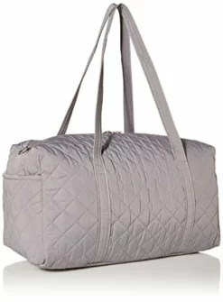 Vera Bradley Women's Performance Twill Medium Travel Duffle Bag, Tranquil Gray, One Size -Cole Haan Shop 41Fy7KjivVL