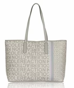 Kenneth Cole Reaction Striper Logo Printed Tote Handbag (Seagull)