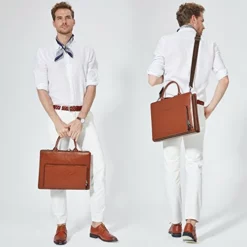 Bostanten Leather Briefcase Shoulder Laptop Business Vintage Slim Bags For Men & Women -Cole Haan Shop 41HK amFZvL