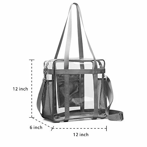 Heavy-duty Clear Bag Stadium Approved, NFL Clear Stadium Tote Crossbody Bag 12X12X6 With Side Pockets Shoulder Strap 3 Heavy-duty Clear Bag Stadium Approved, NFL Clear Stadium Tote Crossbody Bag 12X12X6 With Side Pockets Shoulder Strap - Image 3
