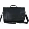 Kenneth Cole Reaction Leather Dual Compartment Flapover 16.0" Computer Business Crossbody Portfolio Laptop Briefcase Black One Size