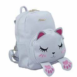 Mini Backpack For Girls Cute Cat Design Fashion Leather Bag Women Casual Fashion(Grey) -Cole Haan Shop 41M2u4 5AAL