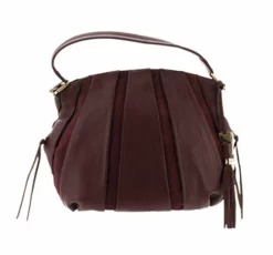 Aimee Kestenberg Pebble Leather& Suede Hobo Tuscany Mahogany New A282316