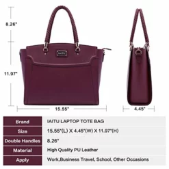 Laptop Tote Bag For Women,13-15.6 Inches Spacious Tablet Handbag Shoulder Bag For Laptop Computer Tablet(Darkpurple-N) -Cole Haan Shop 41MJJGuMqqL