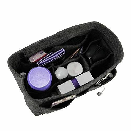 Felt Makeup Bag Organizer Insert Bag Handbag Organizer Insert Multi-functional Travel Cosmetic 4 Felt Makeup Bag Organizer Insert Bag Handbag Organizer Insert Multi-functional Travel Cosmetic - Image 4