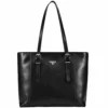 BOSTANTEN Women Briefcase Leather Laptop Tote Handbags 15.6" Computer Shoulder Bags Black
