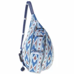 KAVU Mini Rope Sling Bag Polyester Crossbody Backpack - River Ikat