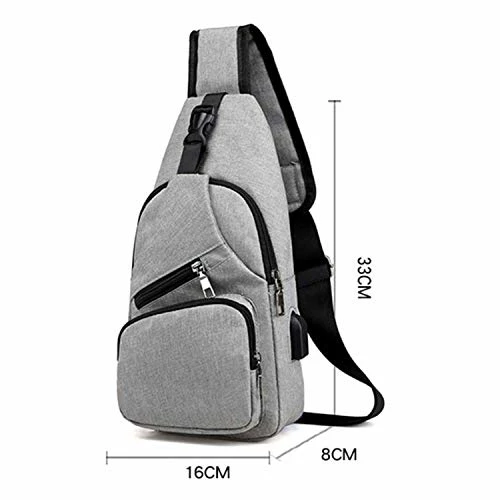Male Leisure Sling Chest Pack Crossbody Bags For Men Messenger Canvas USB Charging Leather Handbag Shoulder Bags 7 Male Leisure Sling Chest Pack Crossbody Bags For Men Messenger Canvas USB Charging Leather Handbag Shoulder Bags - Image 7