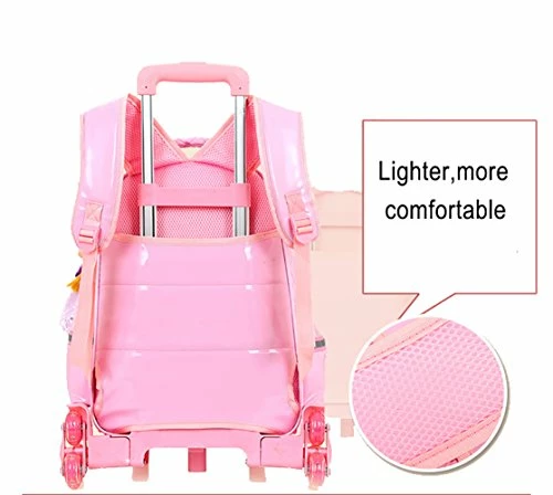 Meetbelify Rolling Backpacks For Girls School Bags Trolley Handbag With Lunch Bag Style B-Rose Red 7 Meetbelify Rolling Backpacks For Girls School Bags Trolley Handbag With Lunch Bag Style B-Rose Red - Image 7