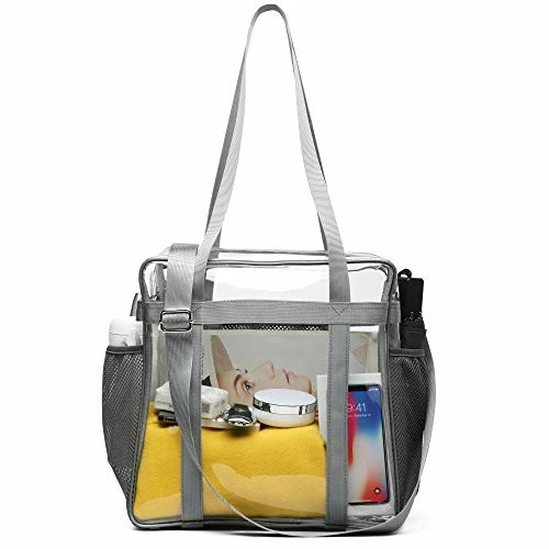 Heavy-duty Clear Bag Stadium Approved, NFL Clear Stadium Tote Crossbody Bag 12X12X6 With Side Pockets Shoulder Strap 2 Heavy-duty Clear Bag Stadium Approved, NFL Clear Stadium Tote Crossbody Bag 12X12X6 With Side Pockets Shoulder Strap - Image 2