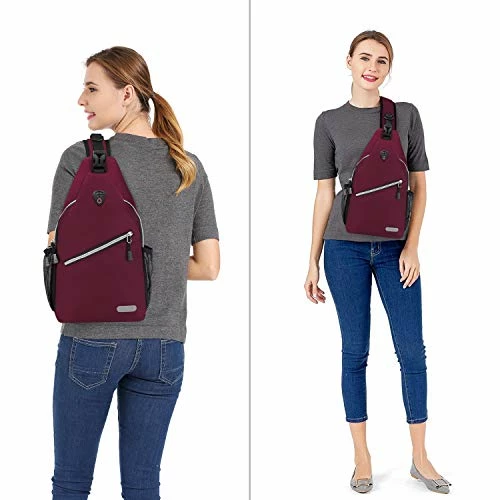 MOSISO Rope Sling Backpack (Up To 13 Inch), Multipurpose Crossbody Chest Shoulder Outdoor Travel Hiking Daypack, Wine Red 3 MOSISO Rope Sling Backpack (Up To 13 Inch), Multipurpose Crossbody Chest Shoulder Outdoor Travel Hiking Daypack, Wine Red - Image 3