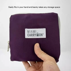 Miami CarryOn Travel Foldable Handbag - Folds To A Compact 6 X 6 X 1-1/2 Inches (Purple-Gray) 11 Miami CarryOn Travel Foldable Handbag - Folds To A Compact 6 X 6 X 1-1/2 Inches (Purple-Gray) -Cole Haan Shop 41W0EDZlqIL