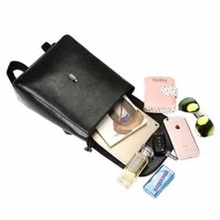 ABage Women's PU Leather Travel College Student Backpack Purse Handbag Bookbag School Bag, Black 15 ABage Women's PU Leather Travel College Student Backpack Purse Handbag Bookbag School Bag, Black -Cole Haan Shop 41XX3JVNppL