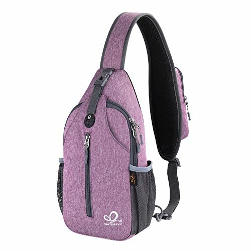 Waterfly Crossbody Sling Backpack Sling Bag Travel Hiking Chest Bag Daypack (Purple) 1 Waterfly Crossbody Sling Backpack Sling Bag Travel Hiking Chest Bag Daypack (Purple)