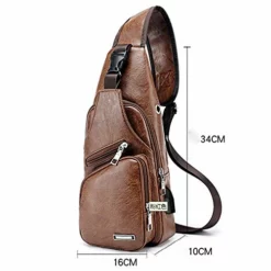 Men Leather Waist Bag Crossbody Shoulder Messenger Zips Outdoors Workout Traveling Casual Cycling Running Hiking Pack -Cole Haan Shop 41Z29keA8PL