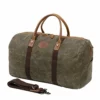 Berchirly Waterproof Oversized Canvas Genuine Leather Trim Travel Totes Duffel Shoulder Handbag