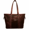Jack Georges Voyager Shopper Zip Top Tote Bag, Leather Handbag In Brown