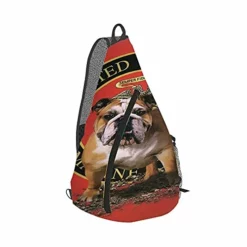 WONDERTIFY Bulldog Travel Hiking Chest Bag Daypack United States Semper Fidelis Crossbody Sling Backpack Casual Shoulder Rucksack Red 9.8X15.3X3.9In -Cole Haan Shop 41bcm41k2tS