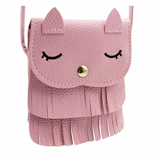 ZGMYC Cat Tassel Shoulder Bag Small Coin Purse Crossbody Satchel For Kids Girls, Pink (5.1'' X 5.9'') 1 ZGMYC Cat Tassel Shoulder Bag Small Coin Purse Crossbody Satchel For Kids Girls, Pink (5.1'' X 5.9'')