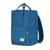 FLYCOOL Classic Canvas Square School Backpack Handbag For Women Navy