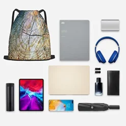 Drawstring Sports Backpack,Double Exposure Of Trees At Woods And Cut Tre,Travel Strap Pack Rucksack Shoulder Bags Gym Sackpack Casual Running Daypack For Men Women Teens 13.7"X17" -Cole Haan Shop 41fuqp1a 6L