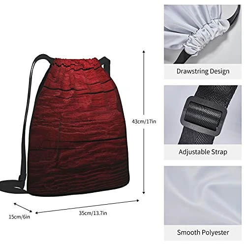 Drawstring Sports Backpack,Maroon,Wooden Planks Timber Board Ancient Tre,Travel Strap Pack Rucksack Shoulder Bags Gym Sackpack Casual Running Daypack For Men Women Teens 13.7"X17" 7 Drawstring Sports Backpack,Maroon,Wooden Planks Timber Board Ancient Tre,Travel Strap Pack Rucksack Shoulder Bags Gym Sackpack Casual Running Daypack For Men Women Teens 13.7"X17" - Image 7