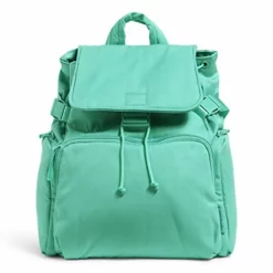 Vera Bradley Utility Backpack, Turquoise Sky-Recycled Cotton