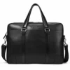 BOSTANTEN Leather Briefcase Messenger Business Bags 15.6 Inch Laptop Handbag For Men Black