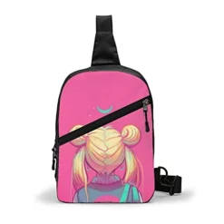 KAMIZE Sai_lor Moon Crossbody Bags Women Men Sling Backpack Travel Hiking Daypack Pattern Rope Shoulder Bag