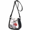 Bibitime Hollow Leaves Paris Tower Flower Print Beach Shoulder Crossbody Messenger Bag Cross Body